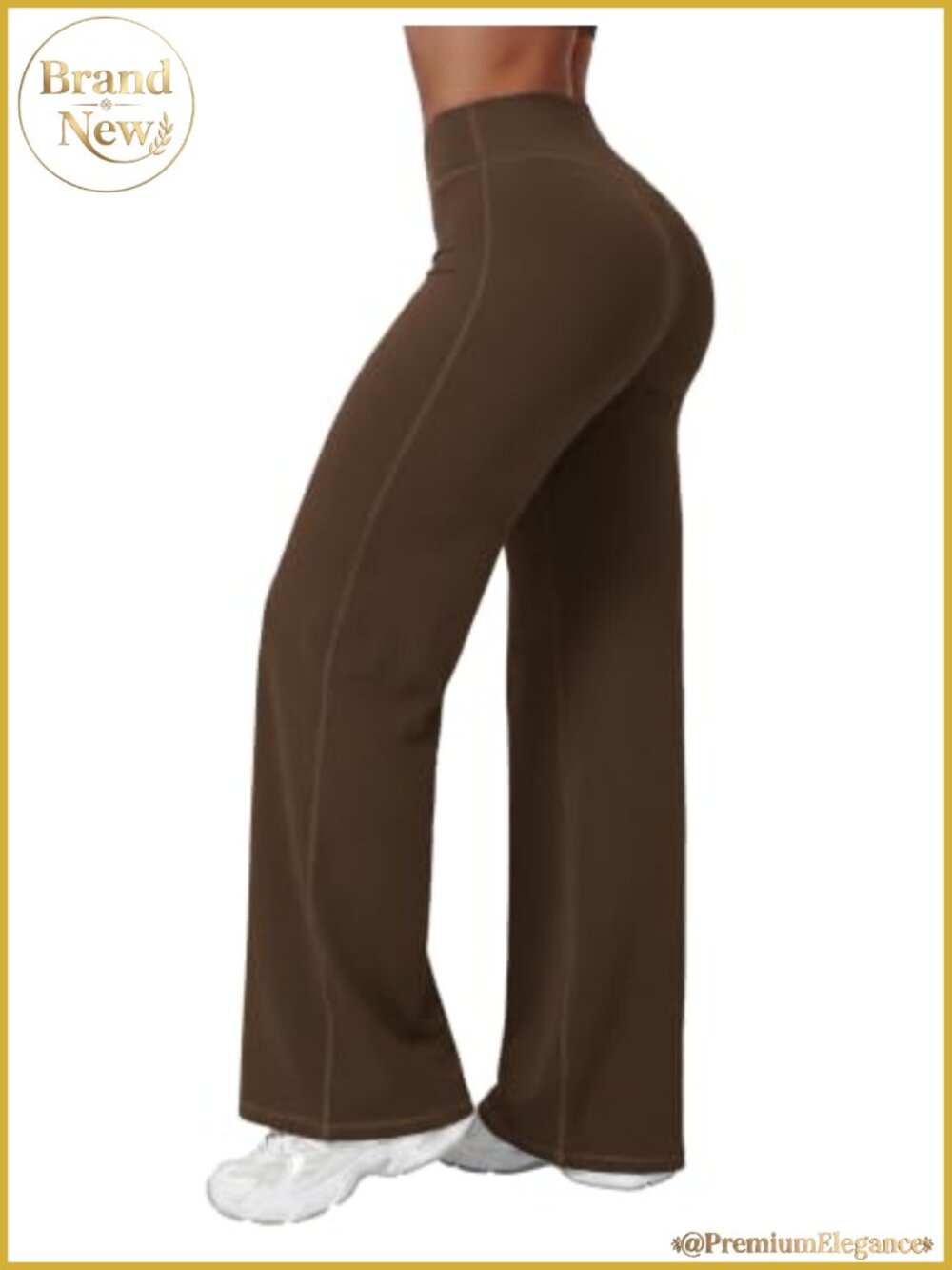 High Waisted Seamless Front Yoga Pants Straight Leg Athletic Stretch